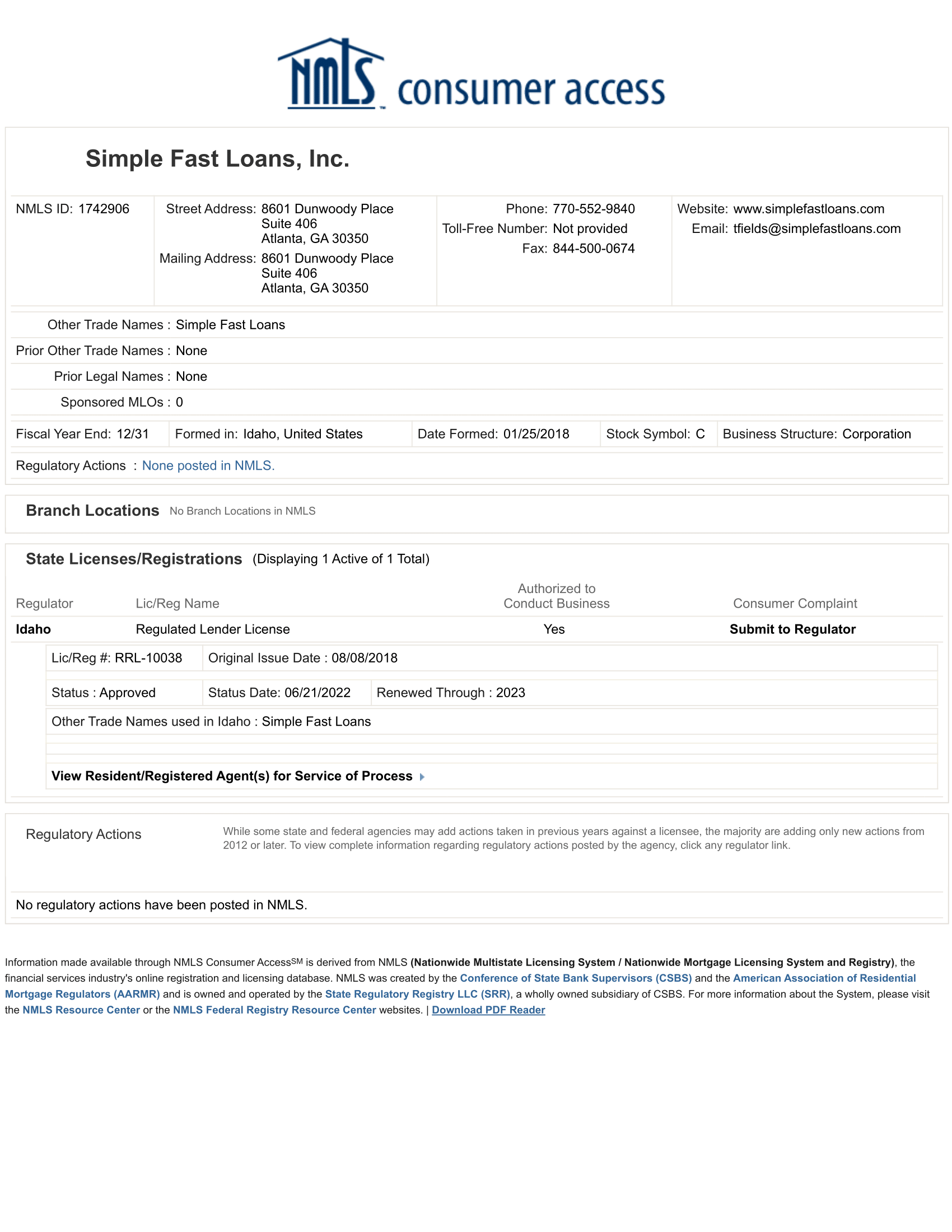 State License Disclosure