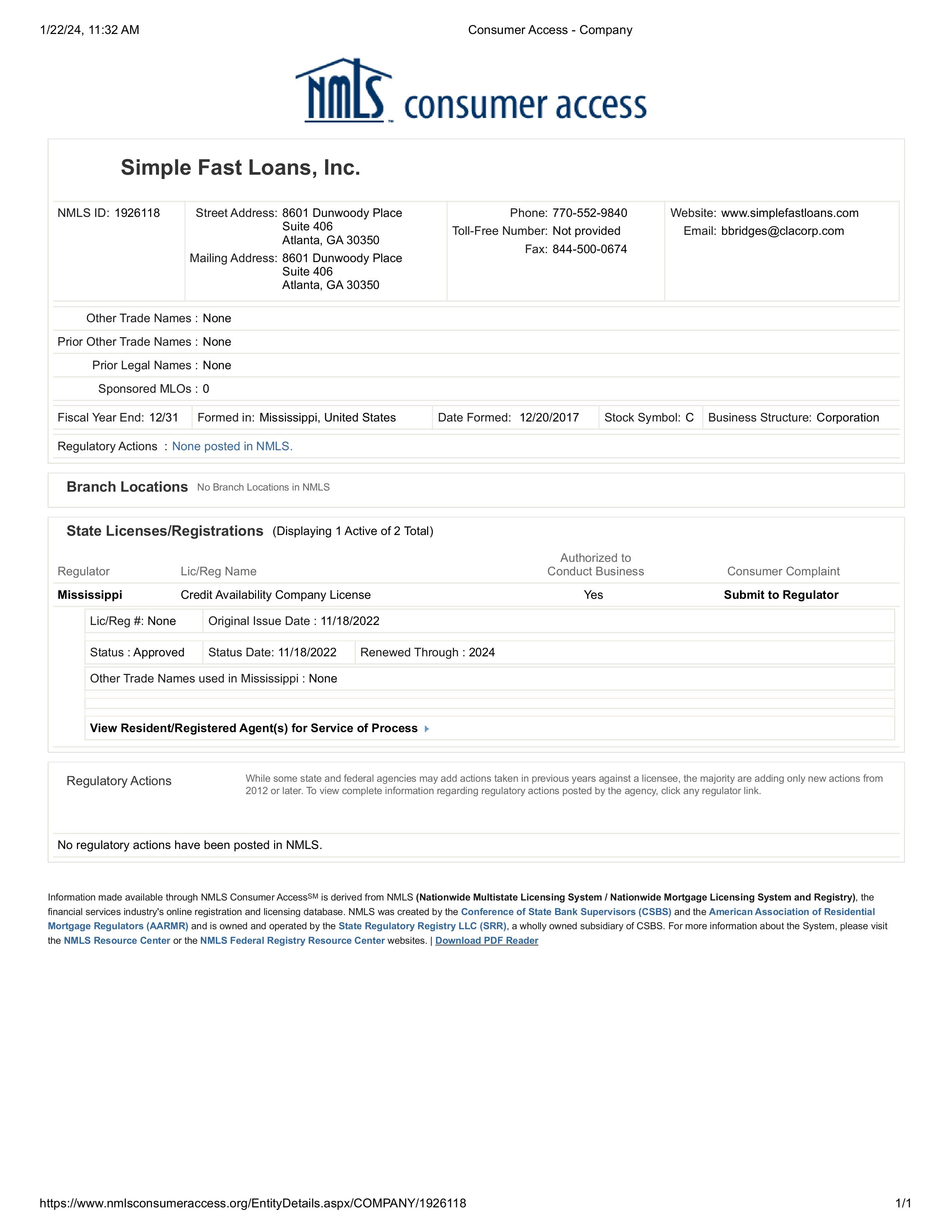 State License Disclosure