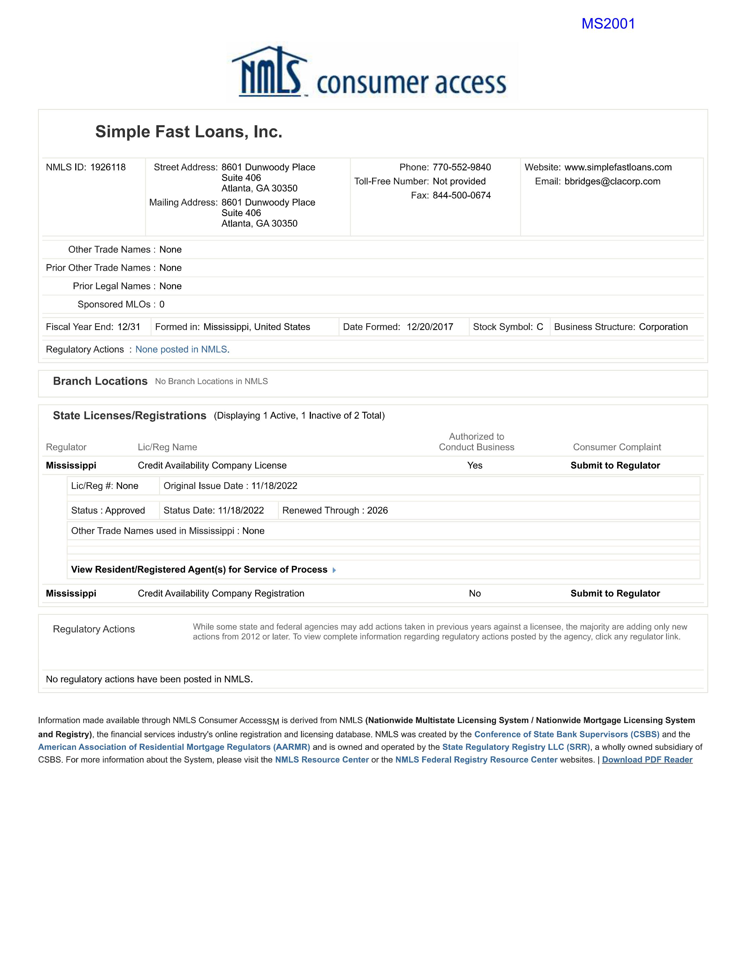 Mississippi State License