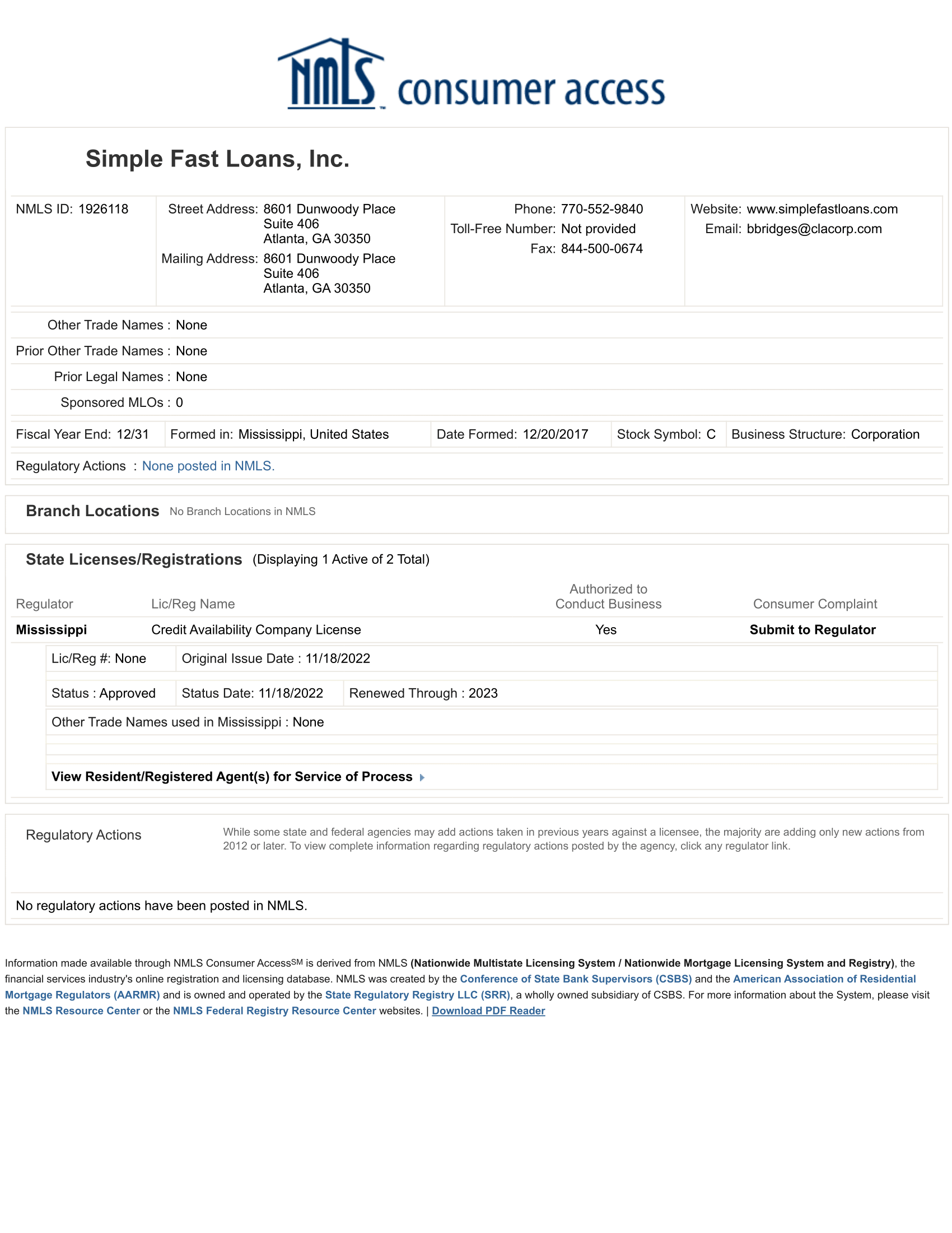 State License Disclosure