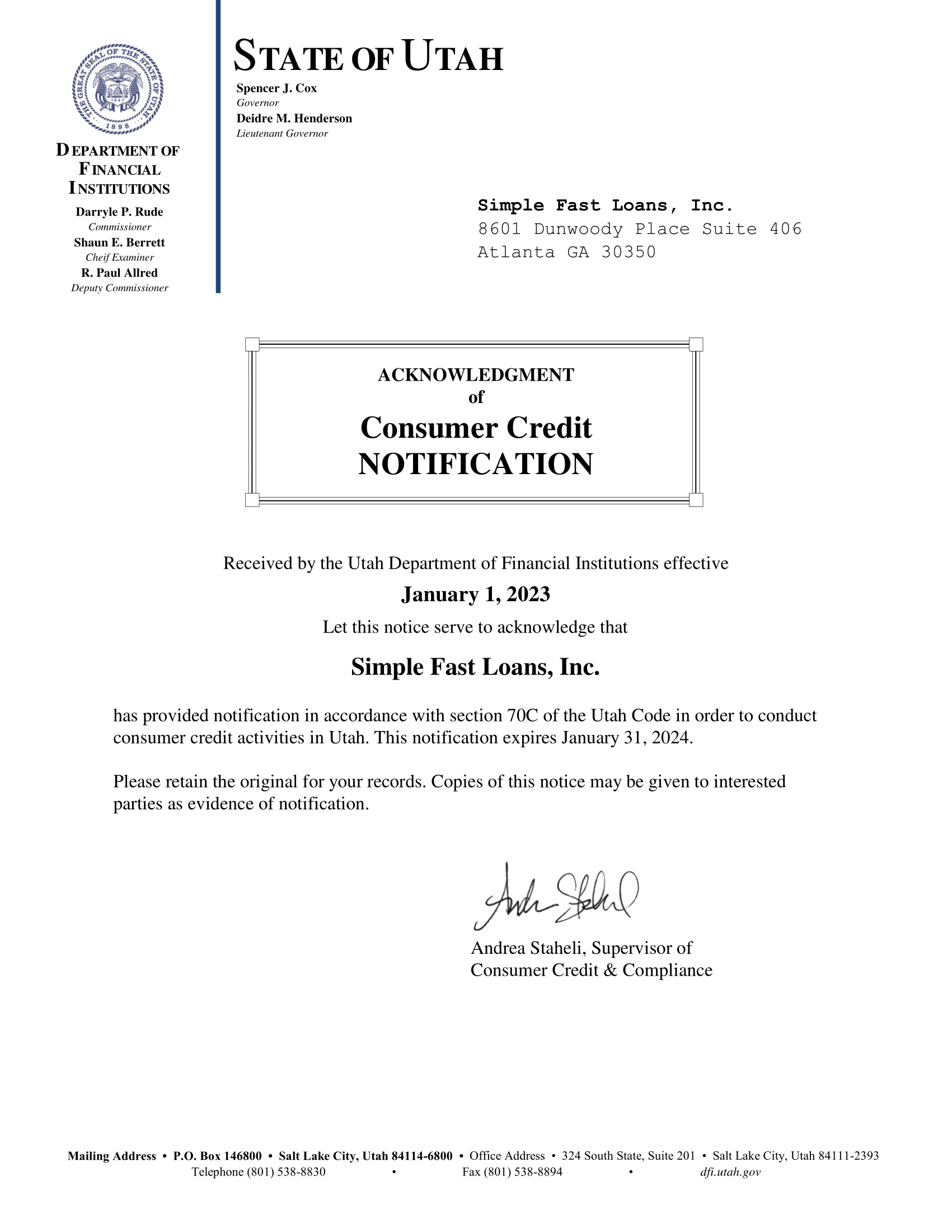 State License Disclosure