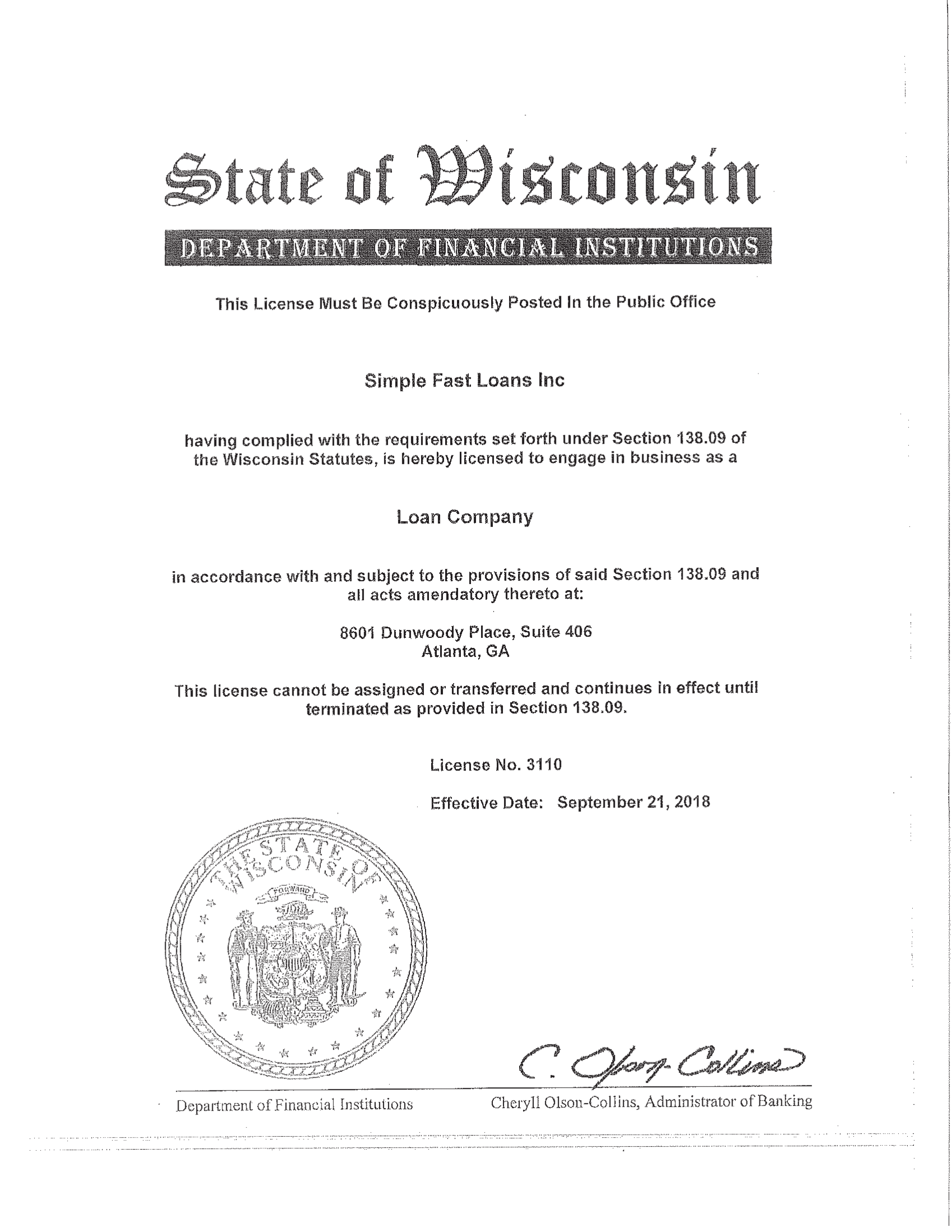 State License Disclosure