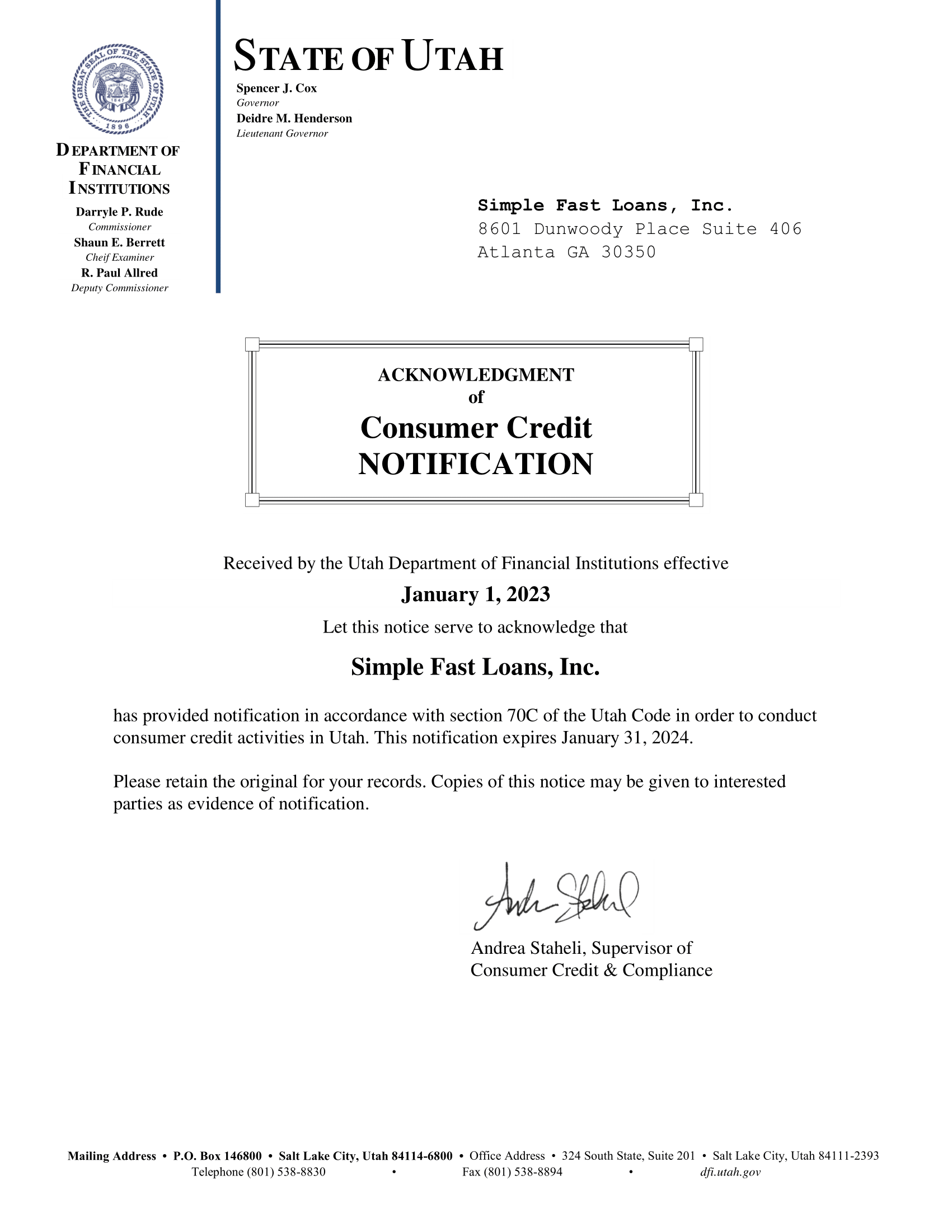 Utah State License